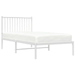 Sengeramme I Metall Med Hodegavl Hvit 90X190 Cm