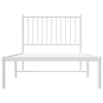 Sengeramme I Metall Med Hodegavl Hvit 90X190 Cm