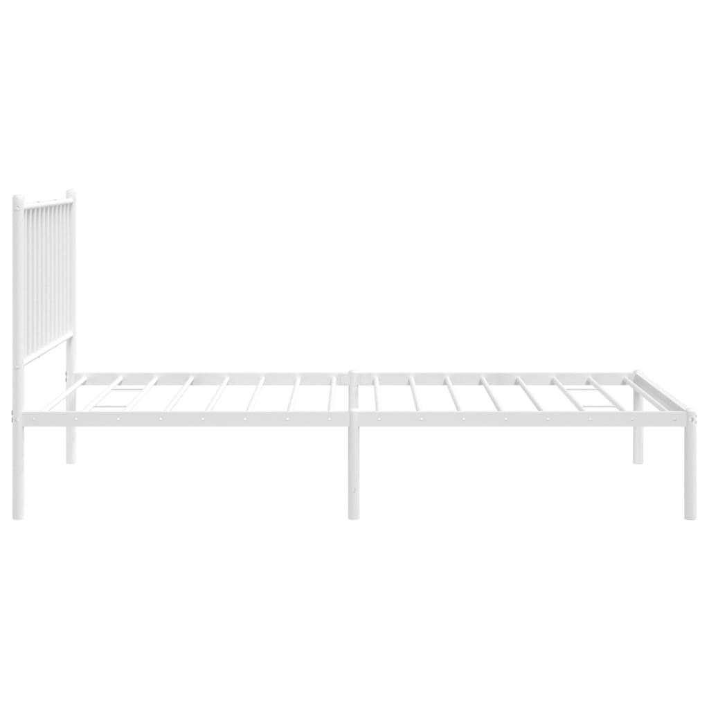 Sengeramme I Metall Med Hodegavl Hvit 90X190 Cm