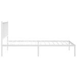 Sengeramme I Metall Med Hodegavl Hvit 90X190 Cm