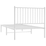 Sengeramme I Metall Med Hodegavl Hvit 90X190 Cm