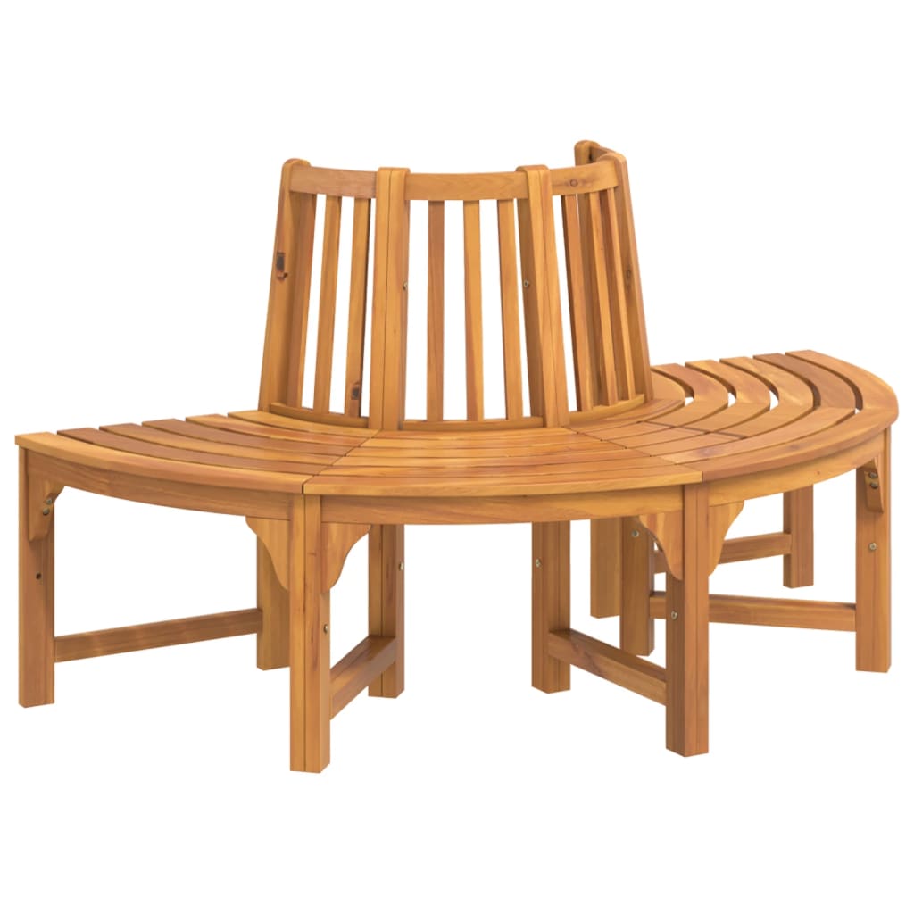Halvrund Trebenk Ø160 Cm Heltre Eukalyptus