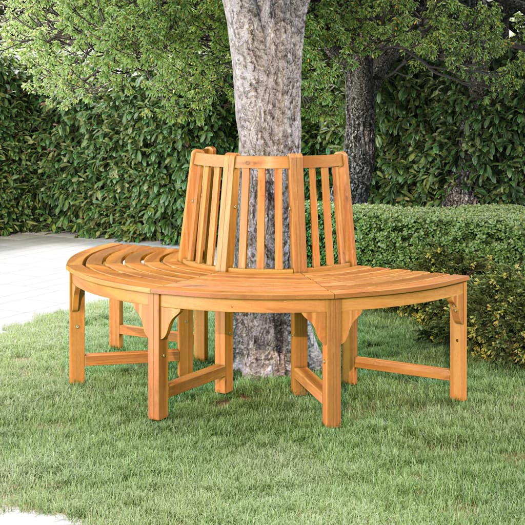 Halvrund Trebenk Ø160 Cm Heltre Eukalyptus
