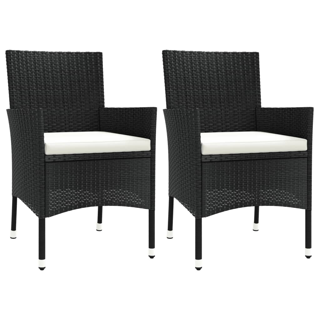 Hagestoler Med Puter 2 Stk Svart Polyrotting