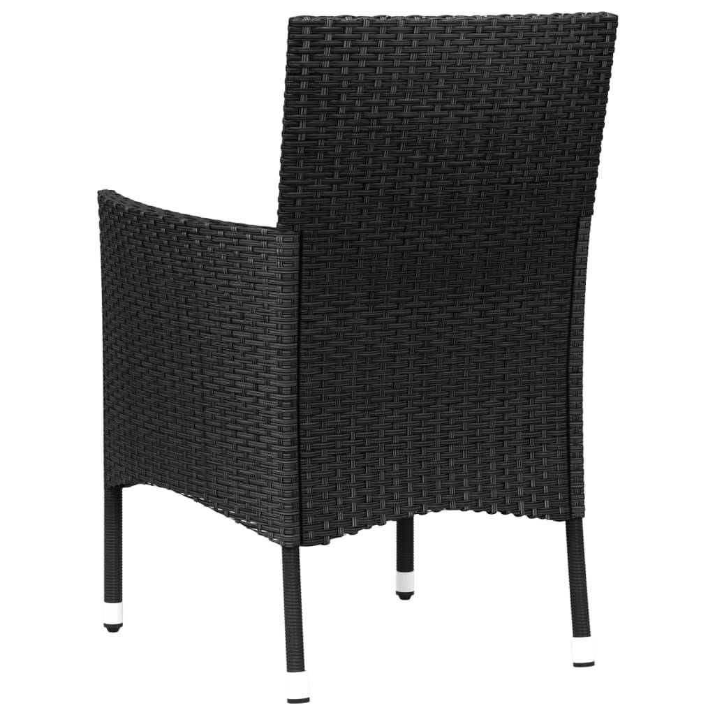 Hagestoler Med Puter 2 Stk Svart Polyrotting