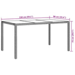 Hagebord Svart 150 X 90 X 75 Cm Polyrotting