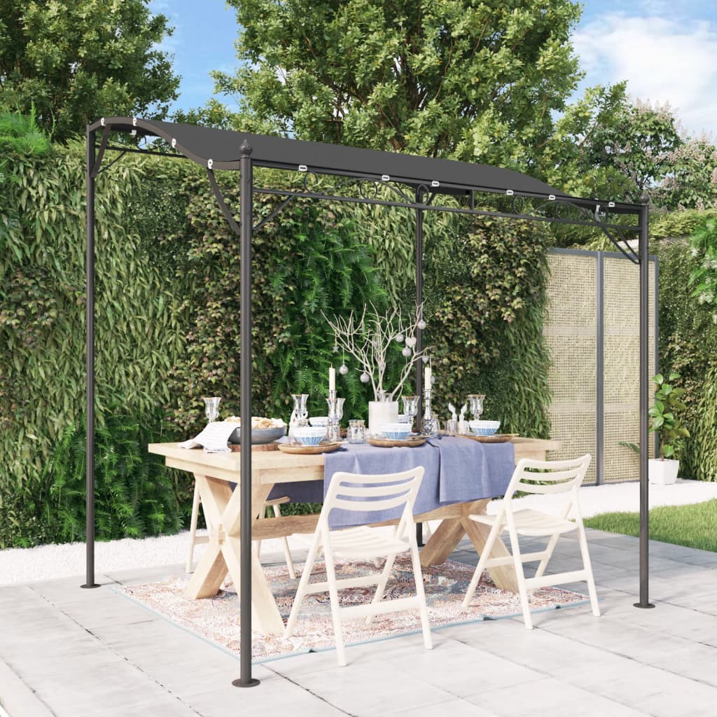 Baldakin Antrasitt 2X2,3 M 180 G/M² Stoff Og Stål