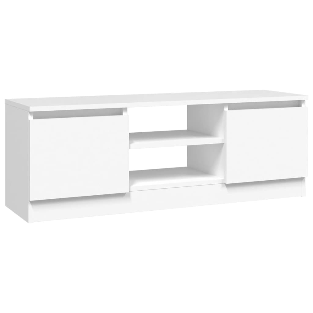 Tv-Benk Med Dør Hvit 102X30X36 Cm