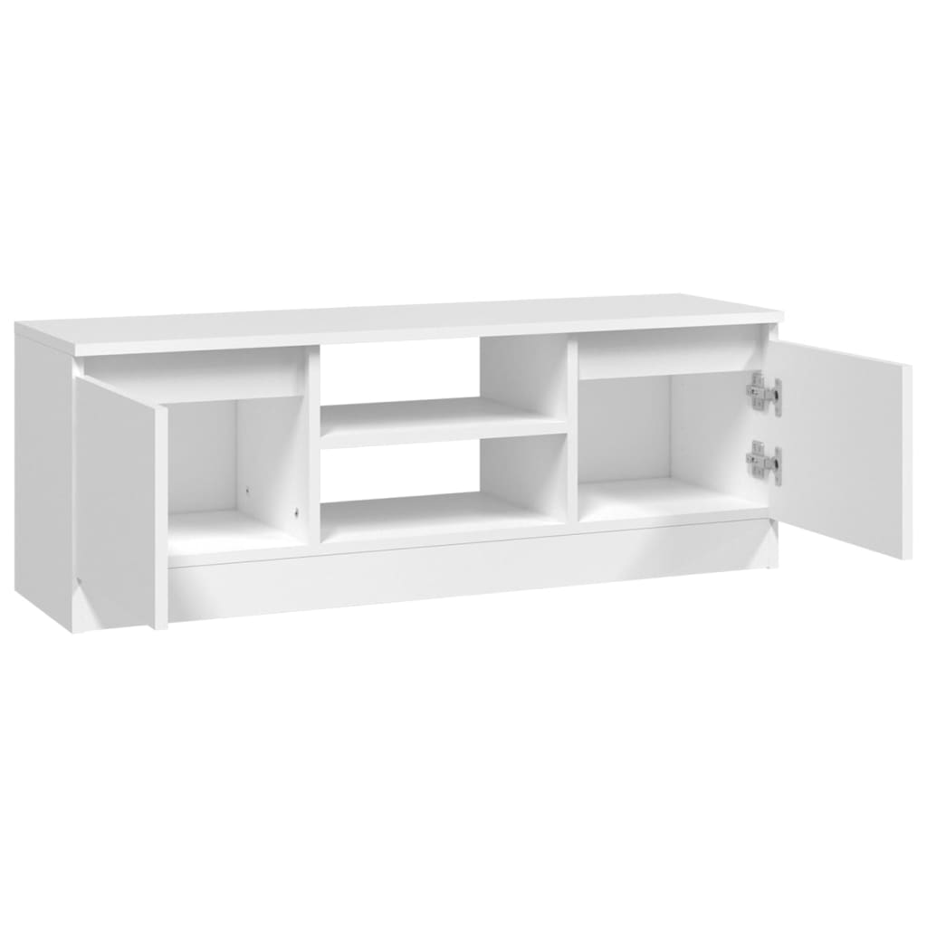 Tv-Benk Med Dør Hvit 102X30X36 Cm