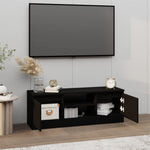 Tv-Benk Med Dør Svart 102X30X36 Cm