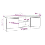 Tv-Benk Med Dør Svart 102X30X36 Cm
