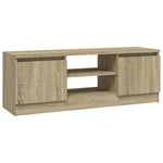 Tv-Benk Med Dør Sonoma Eik 102X30X36 Cm