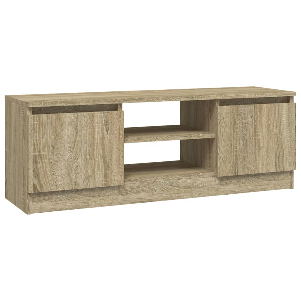Tv-Benk Med Dør Sonoma Eik 102X30X36 Cm