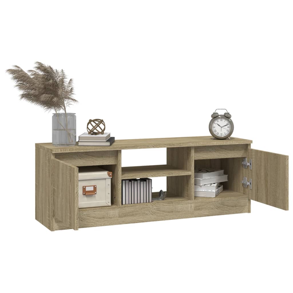 Tv-Benk Med Dør Sonoma Eik 102X30X36 Cm