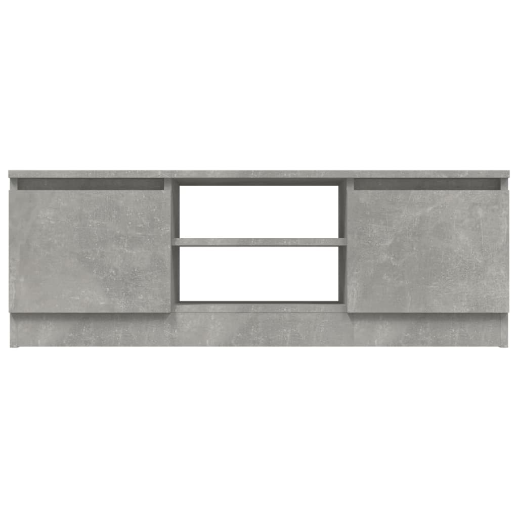 Tv-Benk Med Dør Betonggrå 102X30X36 Cm