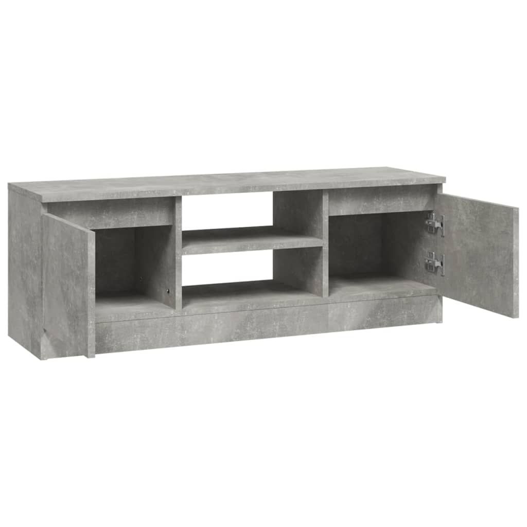 Tv-Benk Med Dør Betonggrå 102X30X36 Cm