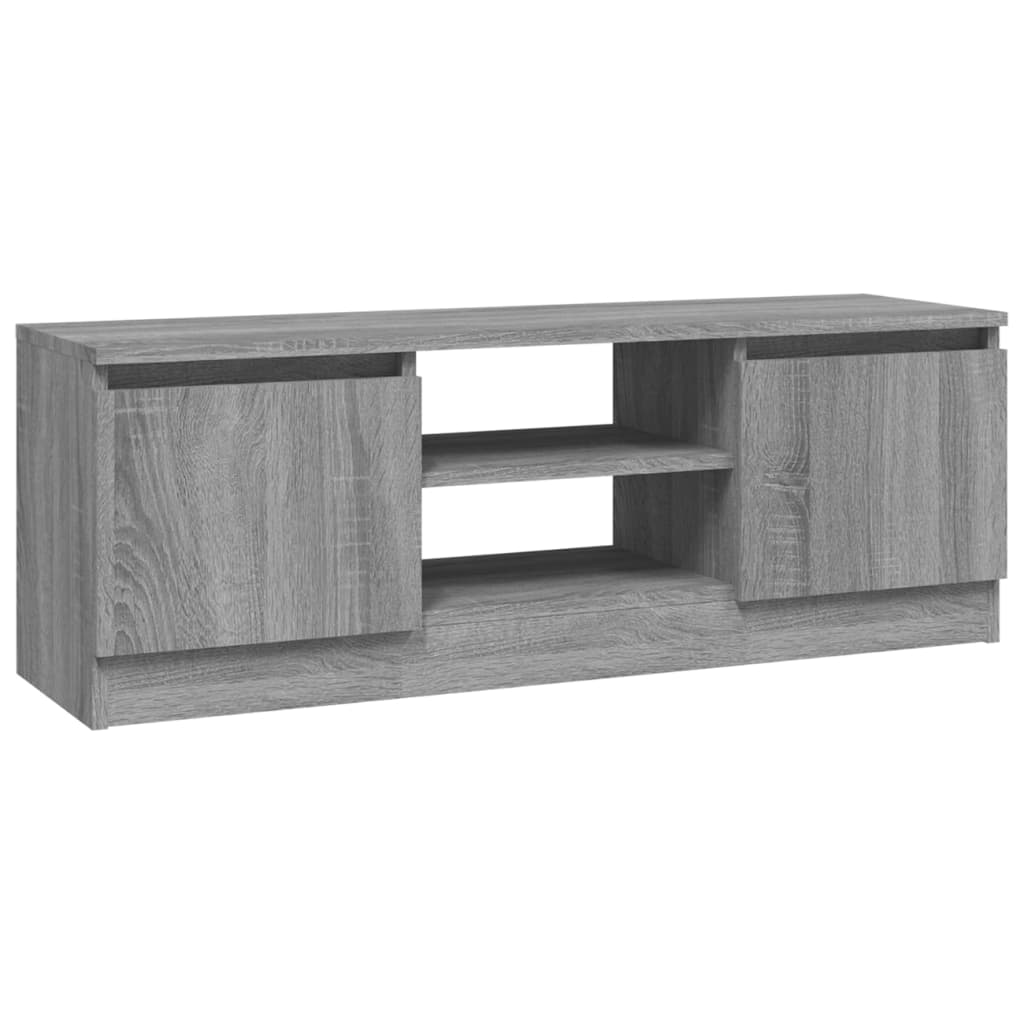 Tv-Benk Med Dør Grå Sonoma 102X30X36 Cm