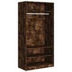 Garderobe Røkt Eik 100X50X200 Cm Konstruert Tre