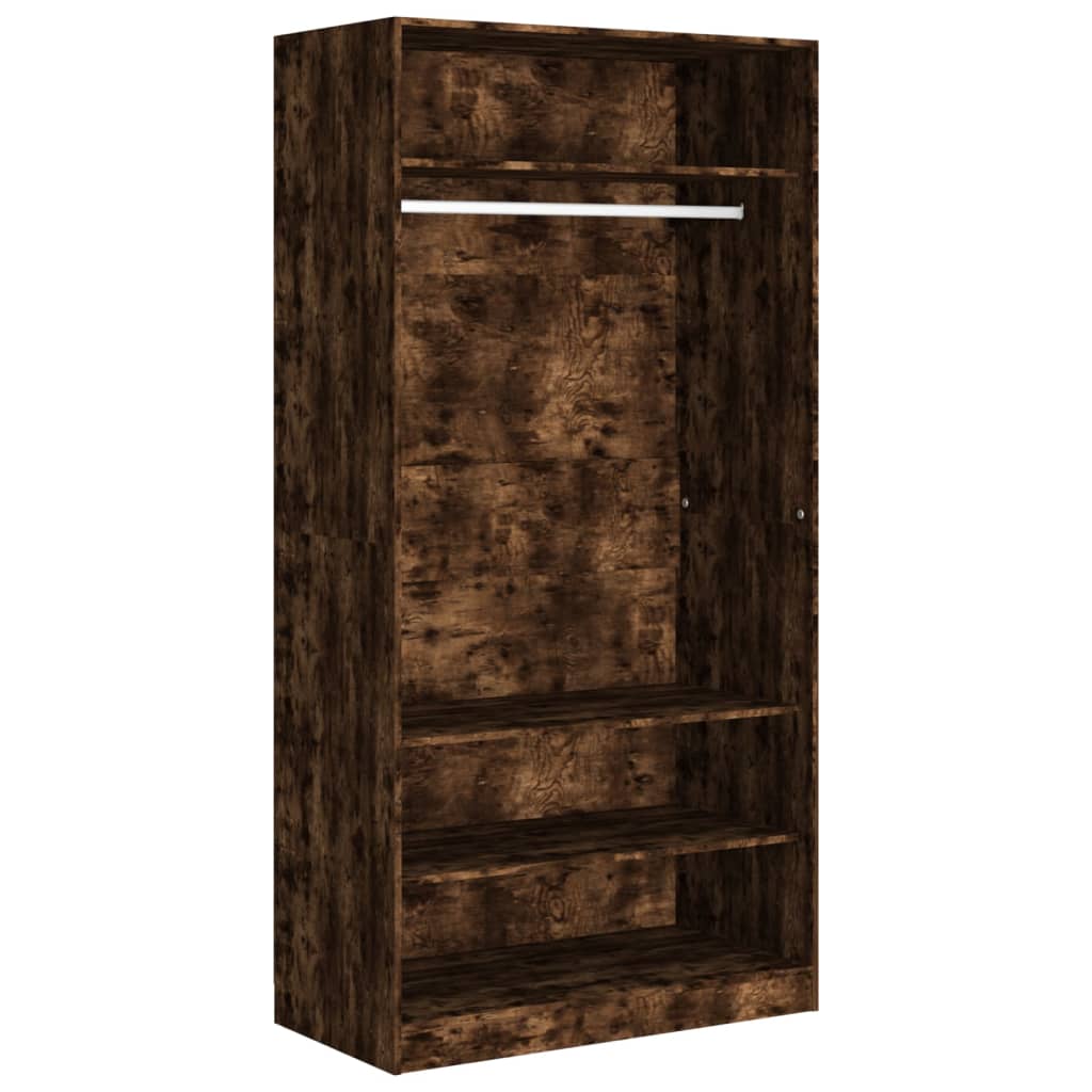 Garderobe Røkt Eik 100X50X200 Cm Konstruert Tre