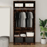 Garderobe Røkt Eik 100X50X200 Cm Konstruert Tre