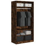 Garderobe Røkt Eik 100X50X200 Cm Konstruert Tre