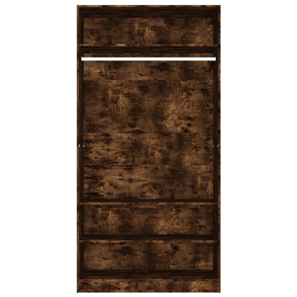 Garderobe Røkt Eik 100X50X200 Cm Konstruert Tre