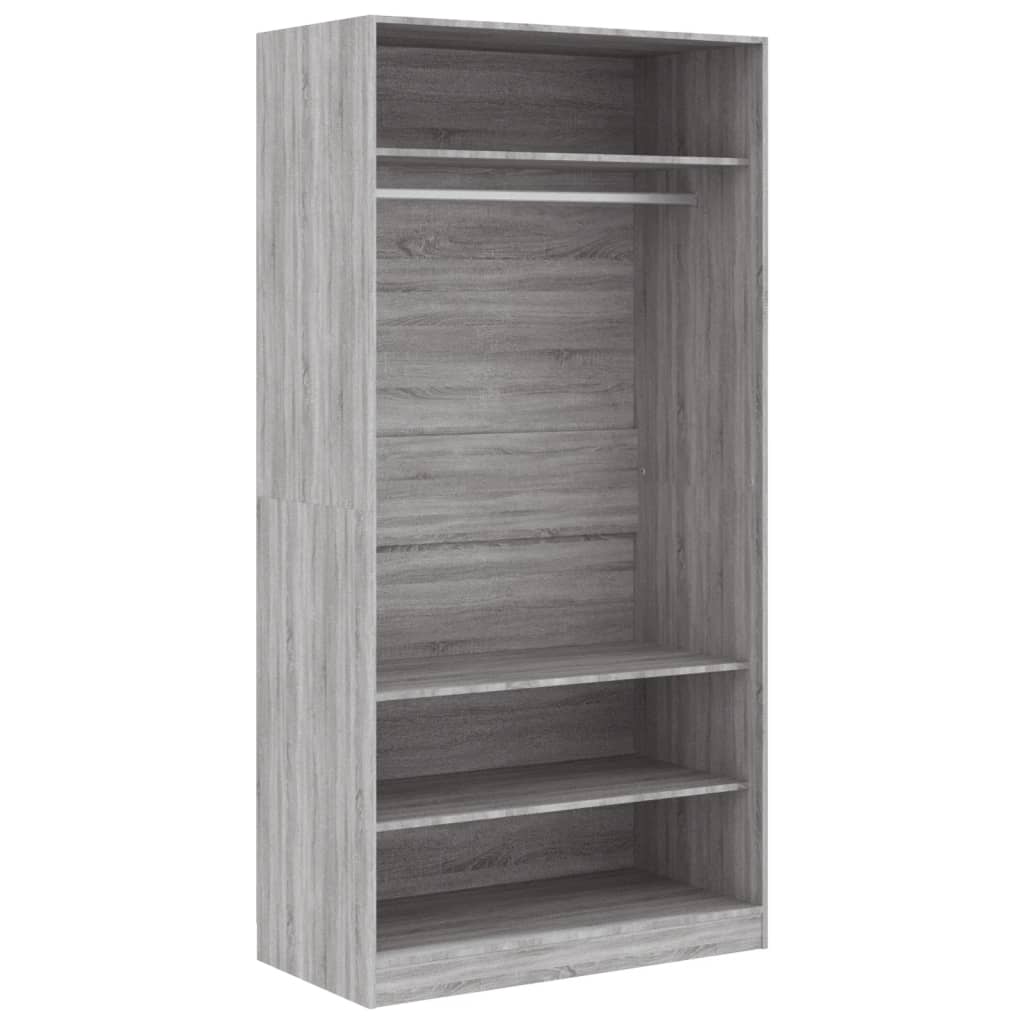 Garderobe Grå Sonoma 100X50X200 Cm Konstruert Tre