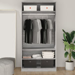 Garderobe Grå Sonoma 100X50X200 Cm Konstruert Tre
