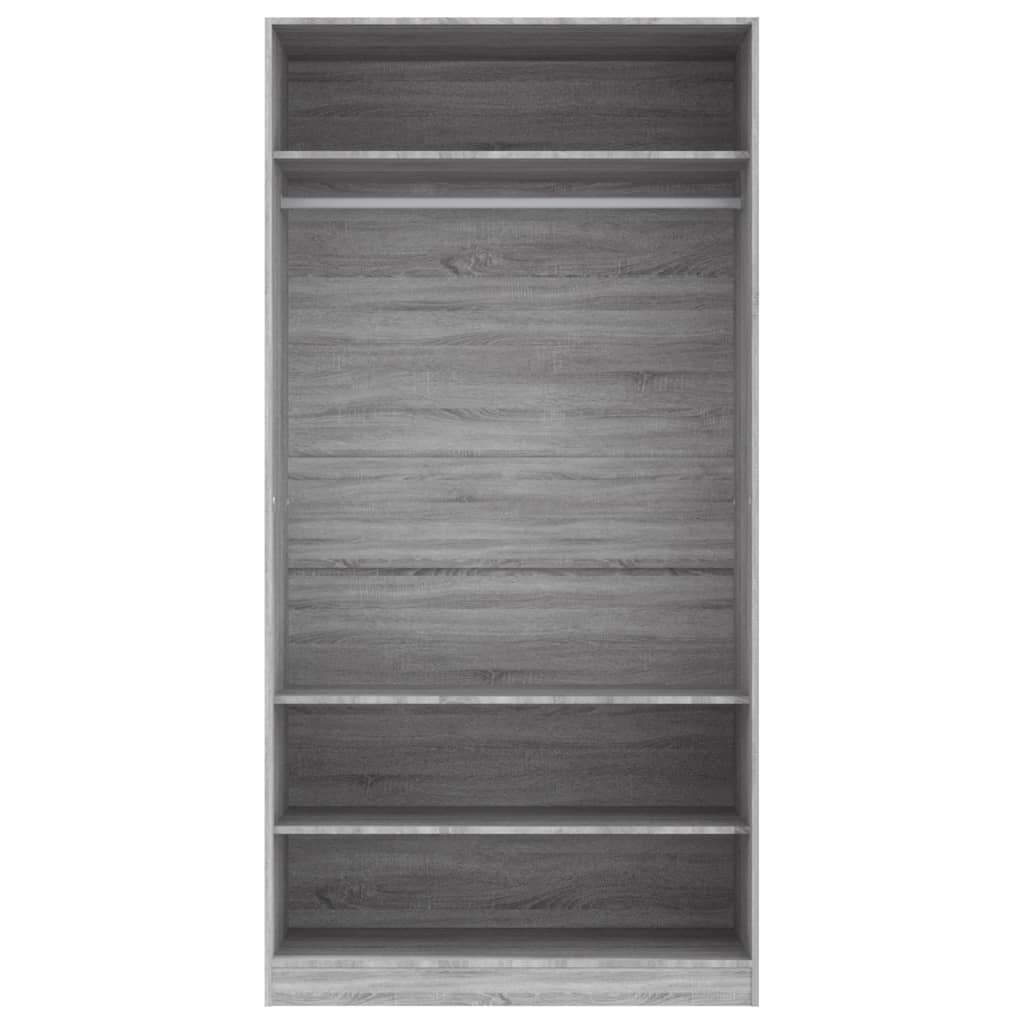Garderobe Grå Sonoma 100X50X200 Cm Konstruert Tre