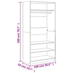 Garderobe Grå Sonoma 100X50X200 Cm Konstruert Tre