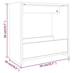 Sidebord Røkt Eik 50X26X50 Cm Konstruert Tre