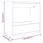 Sidebord Brun Eik 50X26X50 Cm Konstruert Tre