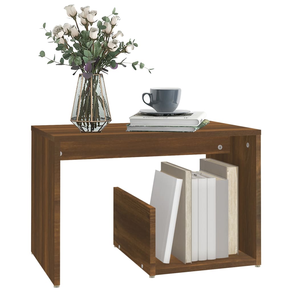Sidebord Brun Eik 59X36X38 Cm Konstruert Tre