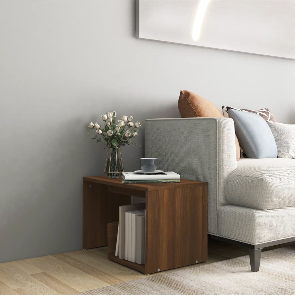 Sidebord Brun Eik 59X36X38 Cm Konstruert Tre