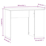Skrivebord Hvit 100X55X75 Cm Konstruert Tre