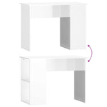 Skrivebord Høyglans Hvit 100X55X75 Cm Konstruert Tre