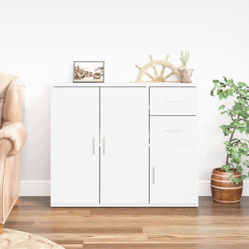Skjenk Hvit 91X29,5X75 Cm Konstruert Tre
