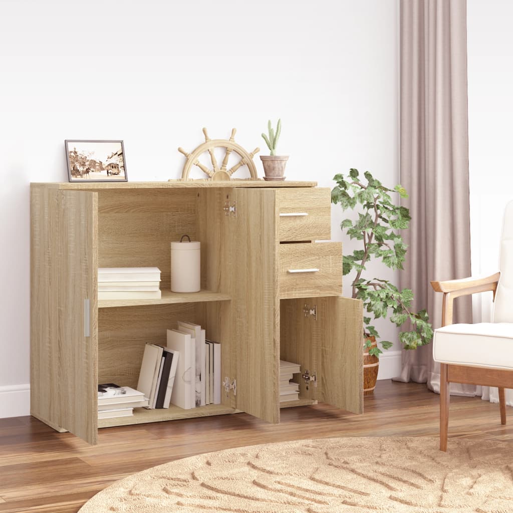 Skjenk Sonoma Eik 91X29,5X75 Cm Konstruert Tre