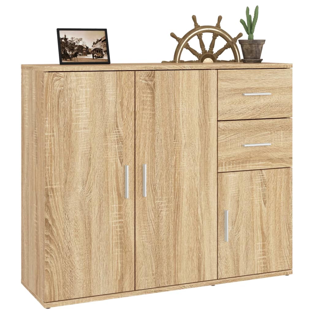 Skjenk Sonoma Eik 91X29,5X75 Cm Konstruert Tre