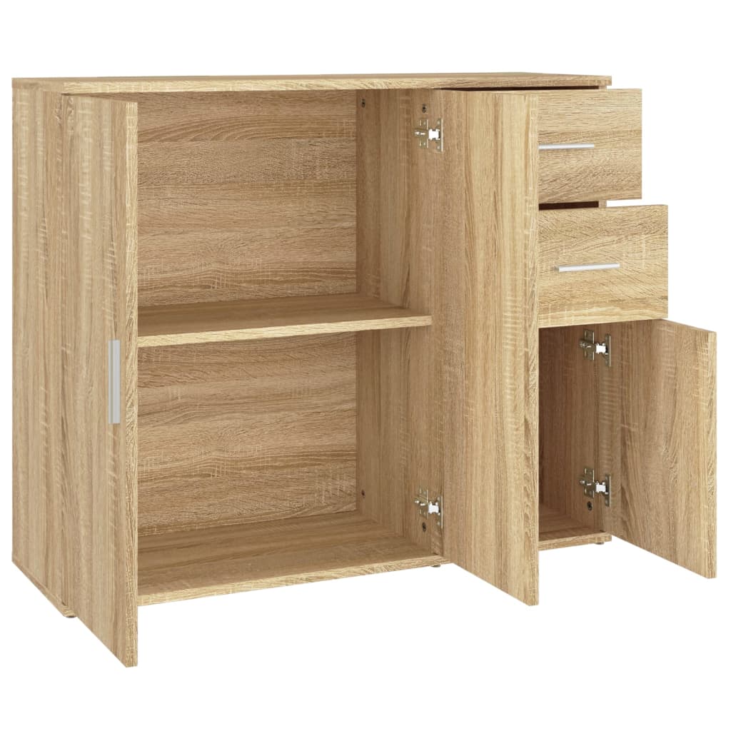 Skjenk Sonoma Eik 91X29,5X75 Cm Konstruert Tre