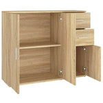 Skjenk Sonoma Eik 91X29,5X75 Cm Konstruert Tre