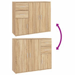 Skjenk Sonoma Eik 91X29,5X75 Cm Konstruert Tre