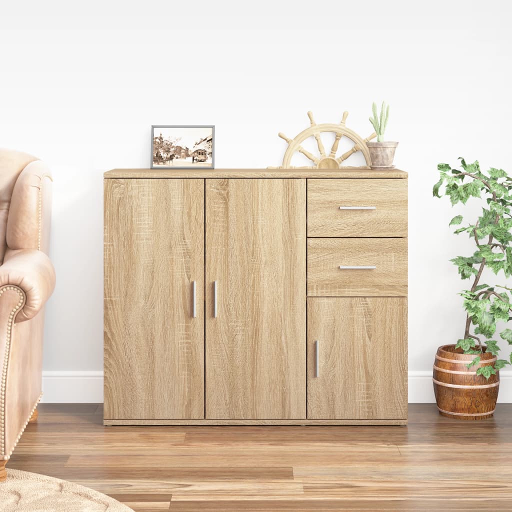 Skjenk Sonoma Eik 91X29,5X75 Cm Konstruert Tre