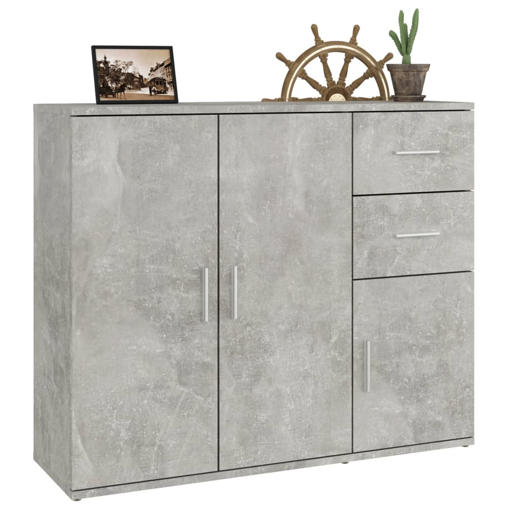 Skjenk Betonggrå 91X29,5X75 Cm Konstruert Tre