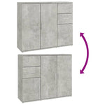 Skjenk Betonggrå 91X29,5X75 Cm Konstruert Tre