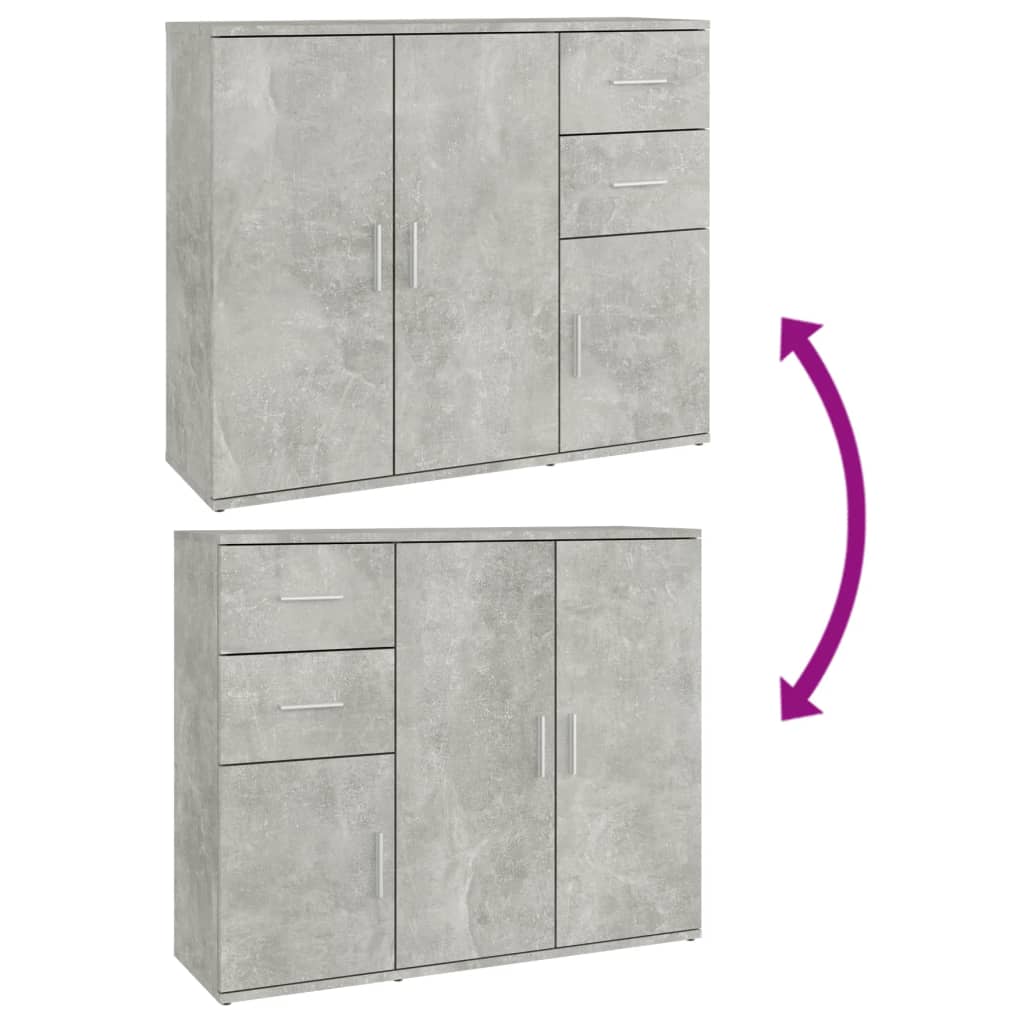 Skjenk Betonggrå 91X29,5X75 Cm Konstruert Tre