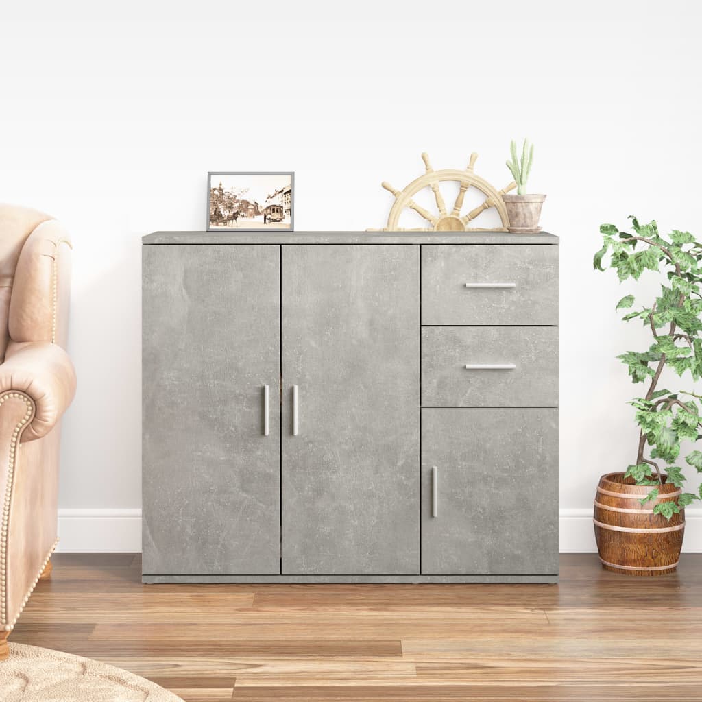 Skjenk Betonggrå 91X29,5X75 Cm Konstruert Tre