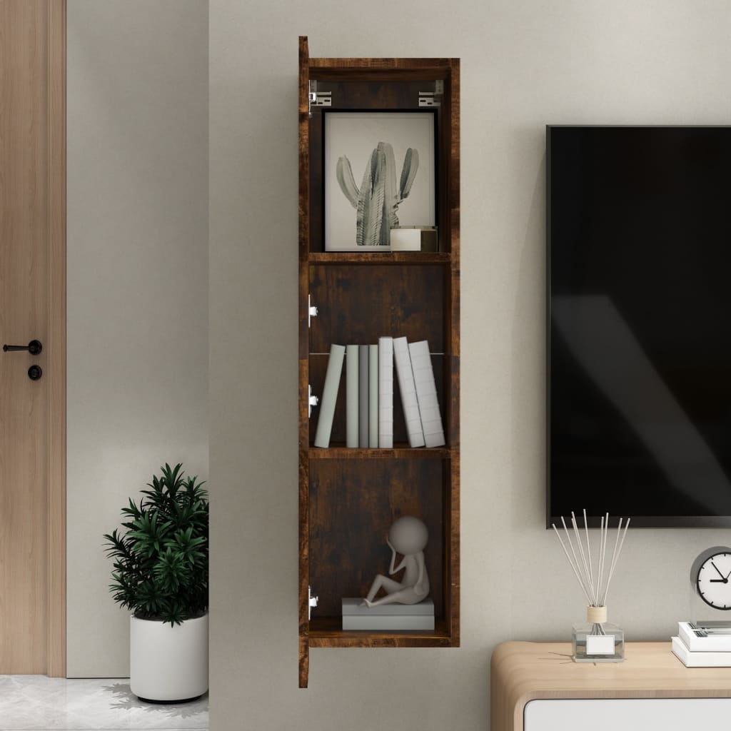 Vegghengt Tv-Benk Røkt Eik 30,5X30X110 Cm