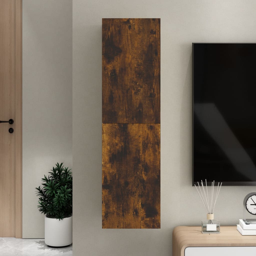 Vegghengt Tv-Benk Røkt Eik 30,5X30X110 Cm