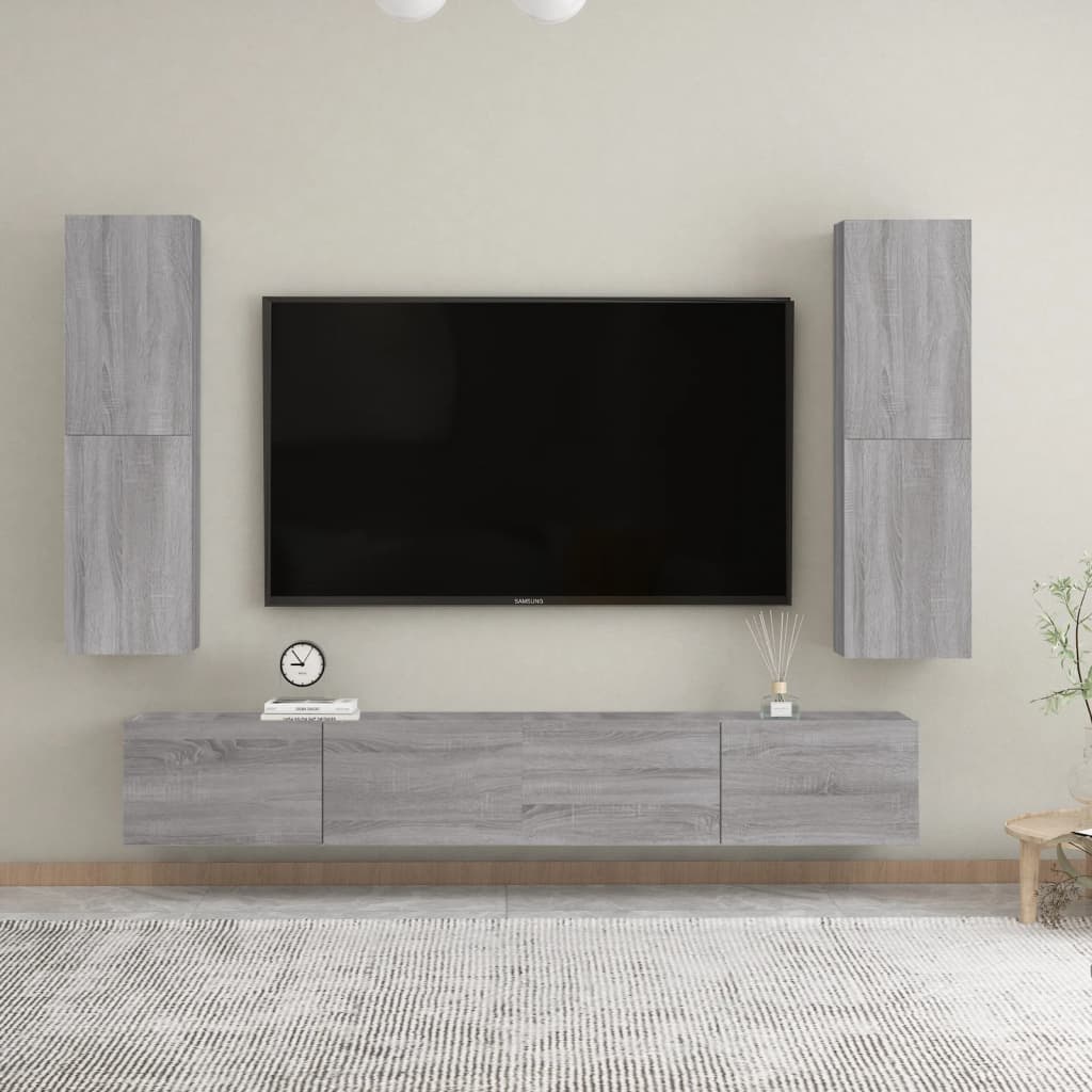 Vegghengt Tv-Benk Grå Sonoma 30,5X30X110 Cm